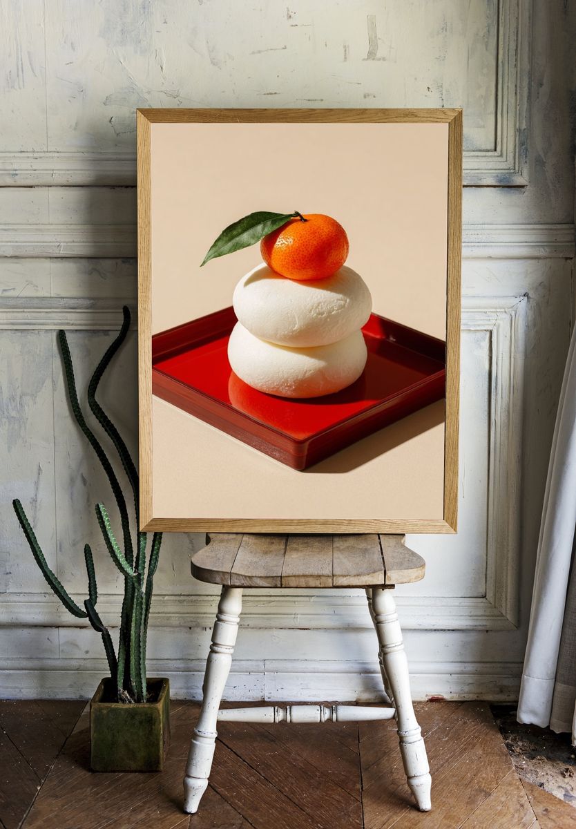 Citrus and Mochi — Food Art Print. — room view 1
