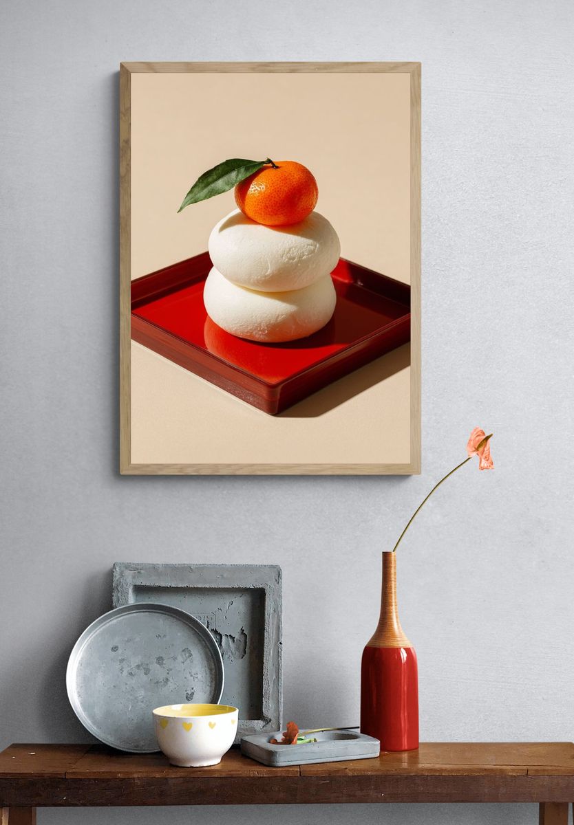 Citrus and Mochi — Food Art Print. — room view 3