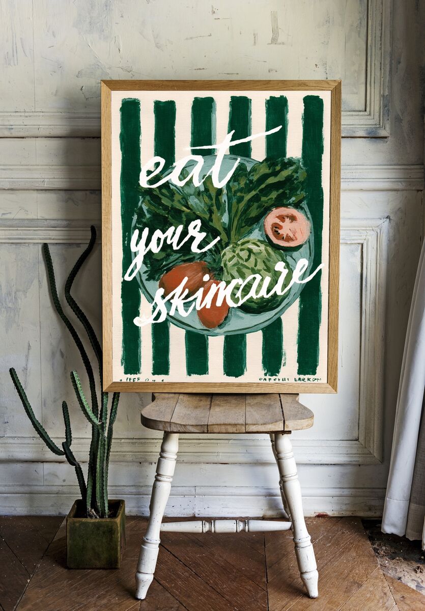 Eat Your Skincare — Typography Print. room preview