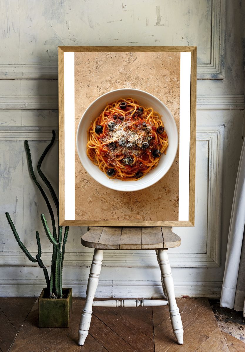 Spaghetti with Olives — Food Print. room preview