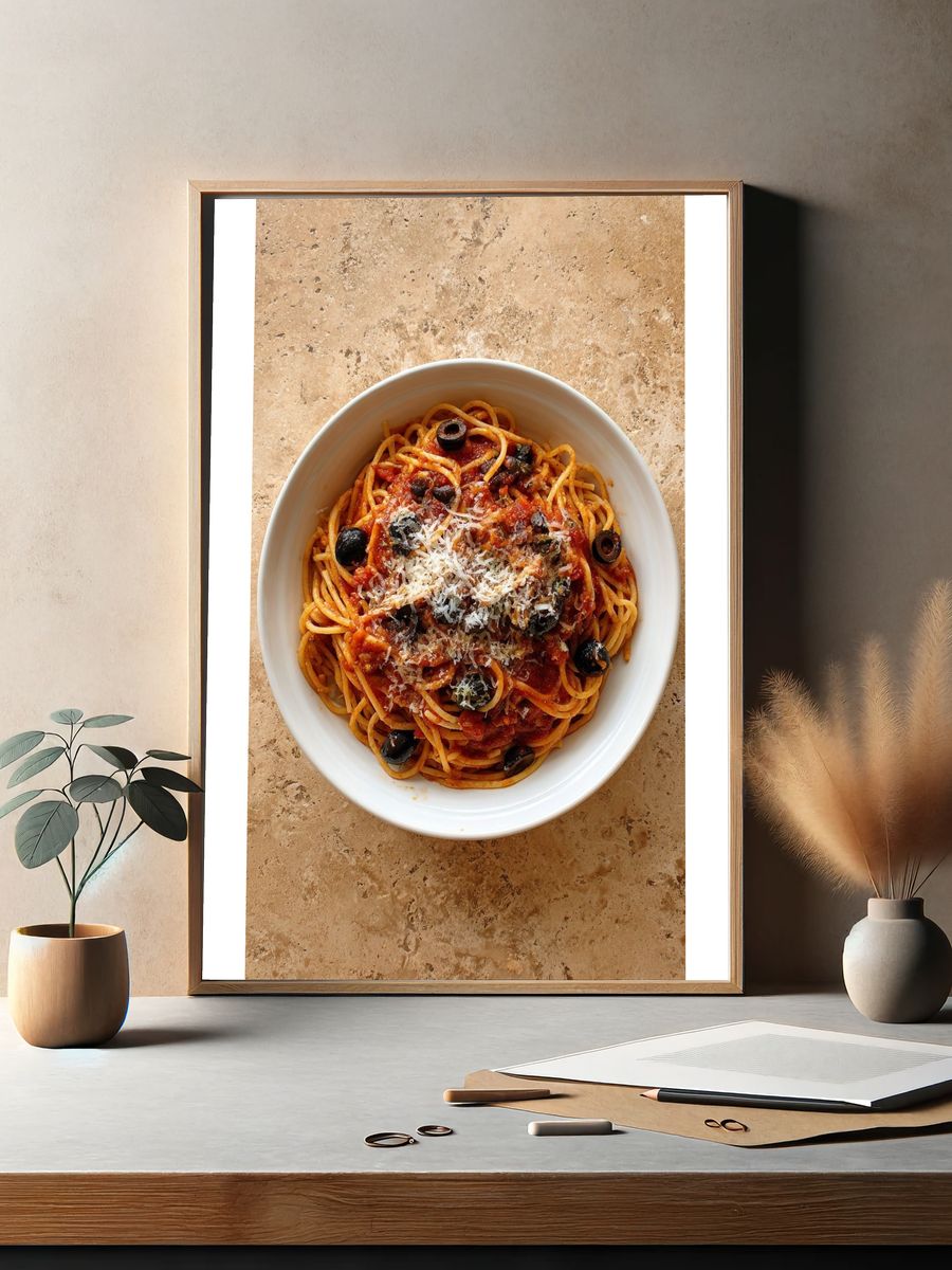 Spaghetti with Olives — Food Print. — room view 2