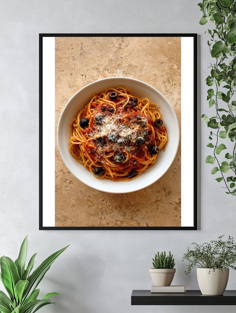 Spaghetti with Olives — Food Print. — room view 4