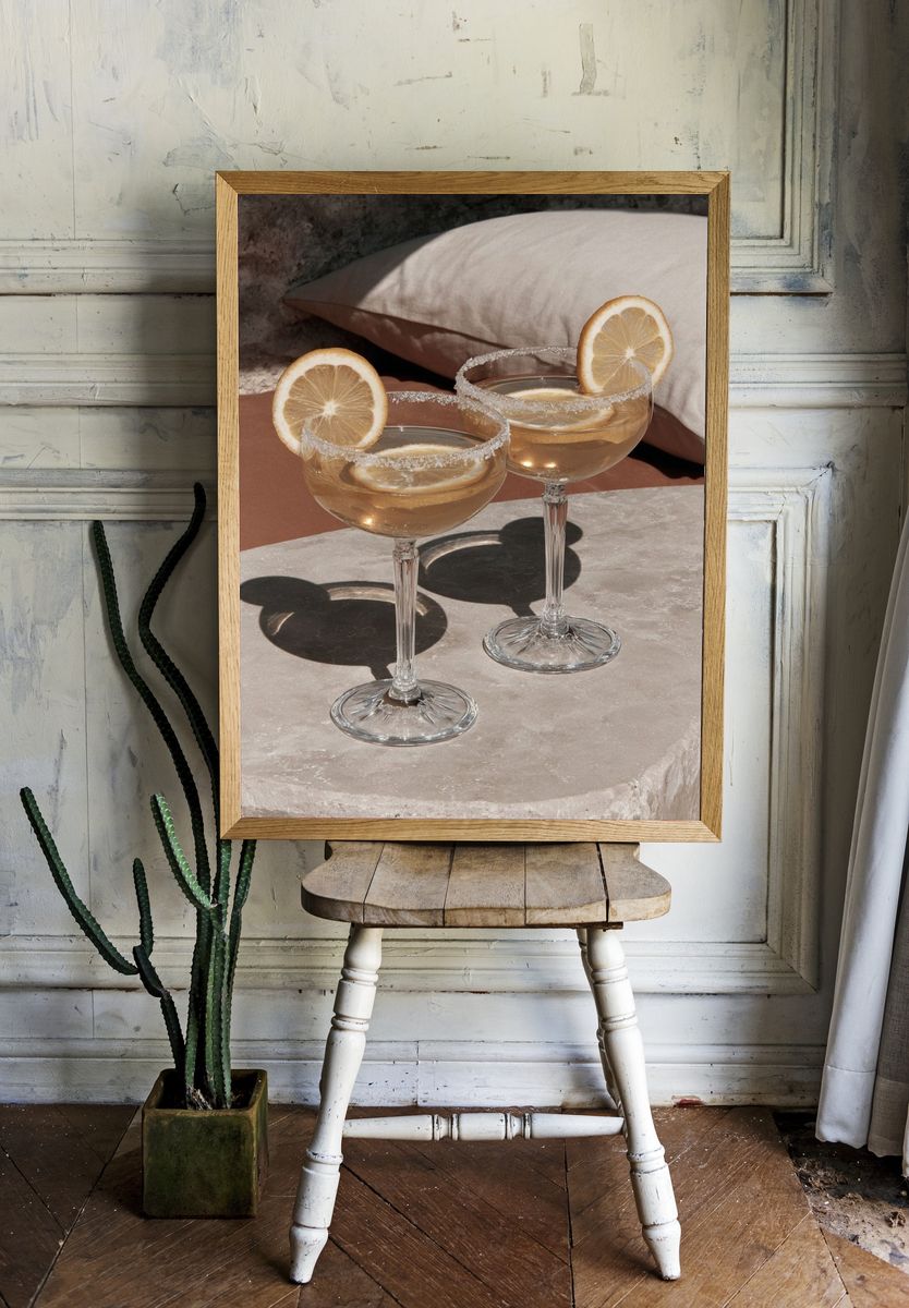 Cocktails with Lemon — Food & Drink Print. — room view 1