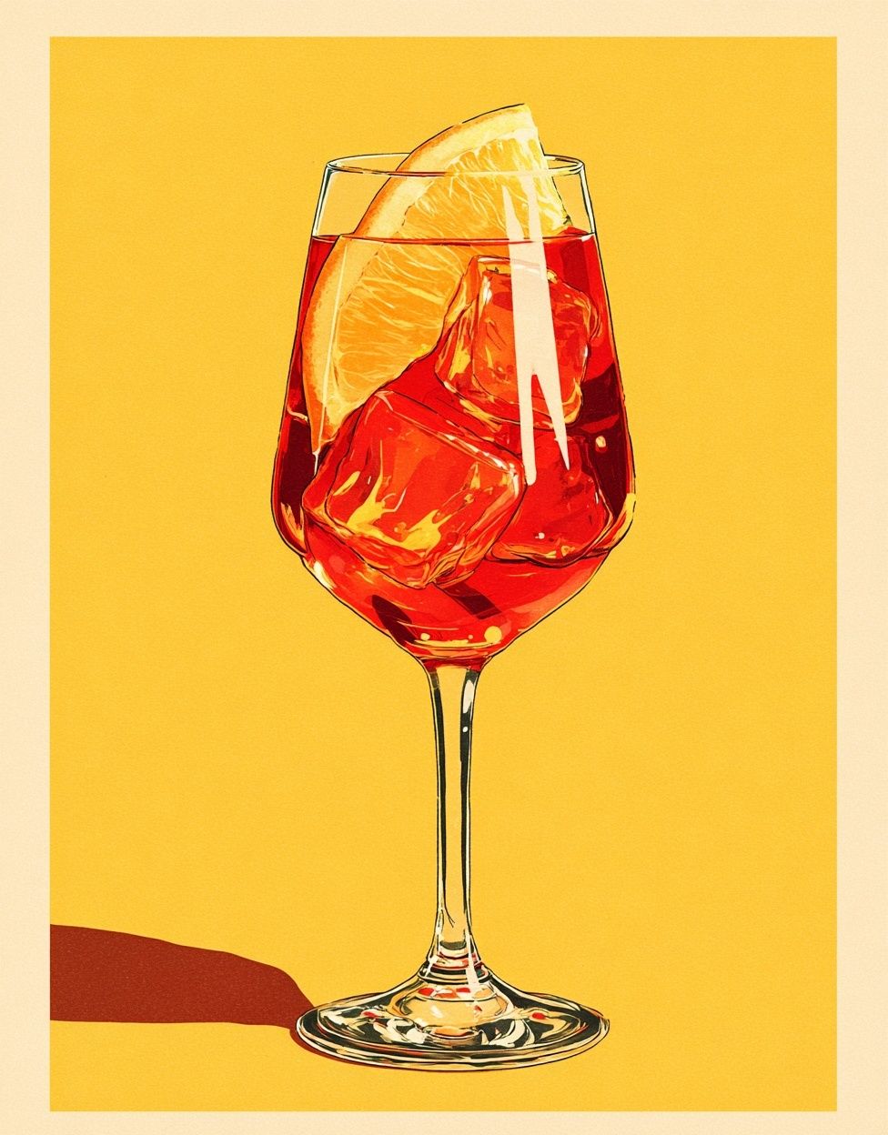 Refreshing Cocktail — Illustration Print. poster — food-drink art