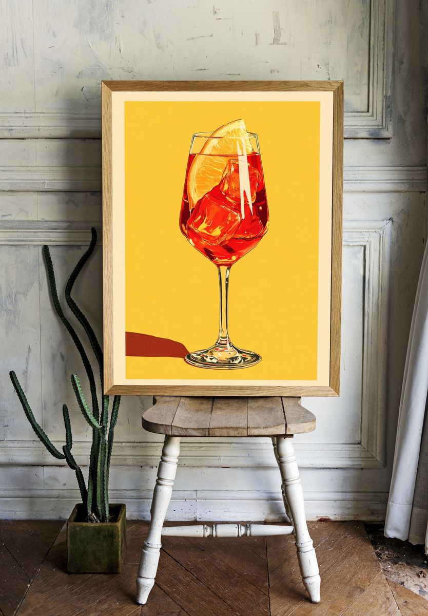 Refreshing Cocktail — Illustration Print. room preview