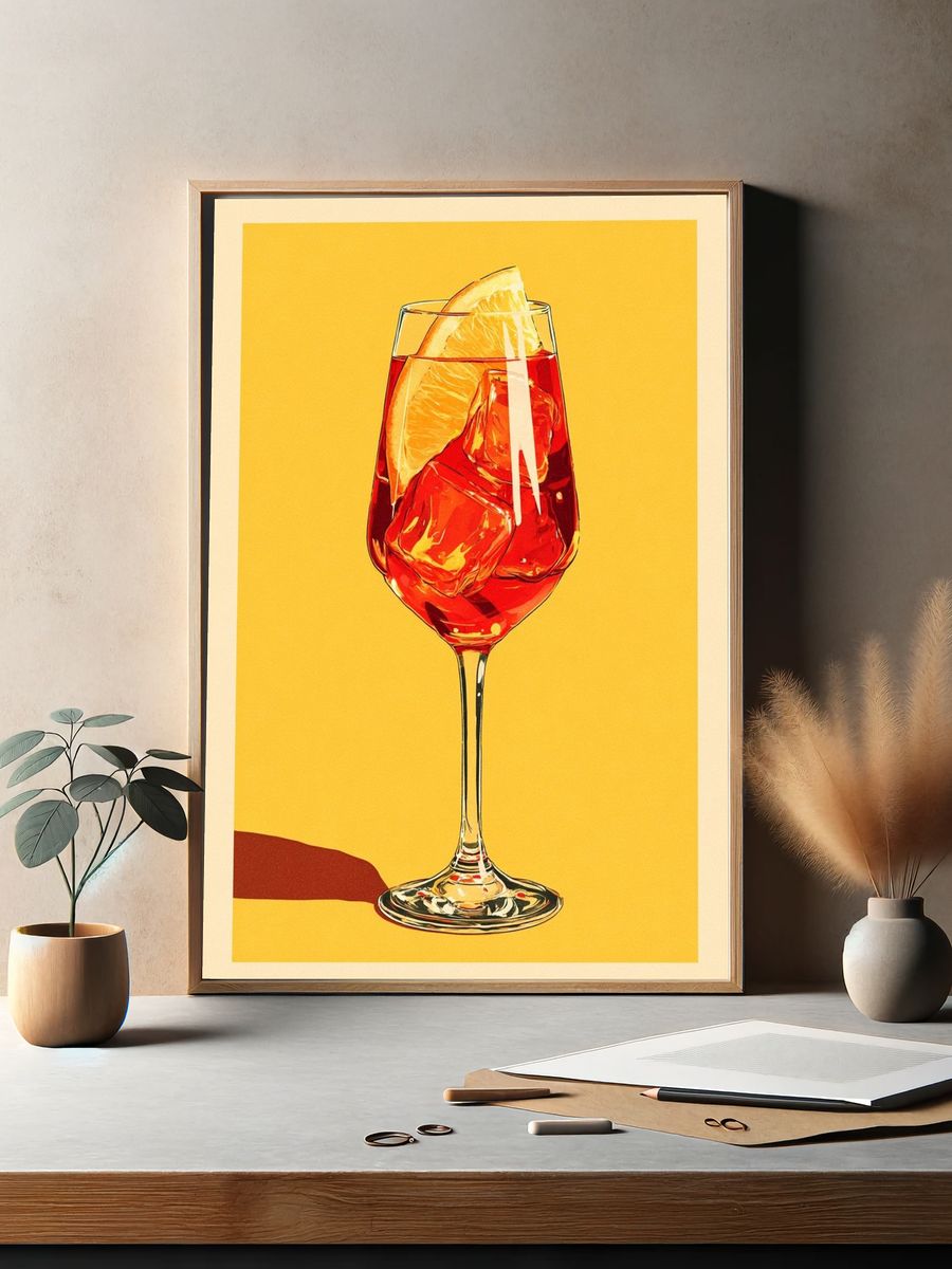 Refreshing Cocktail — Illustration Print. — room view 2