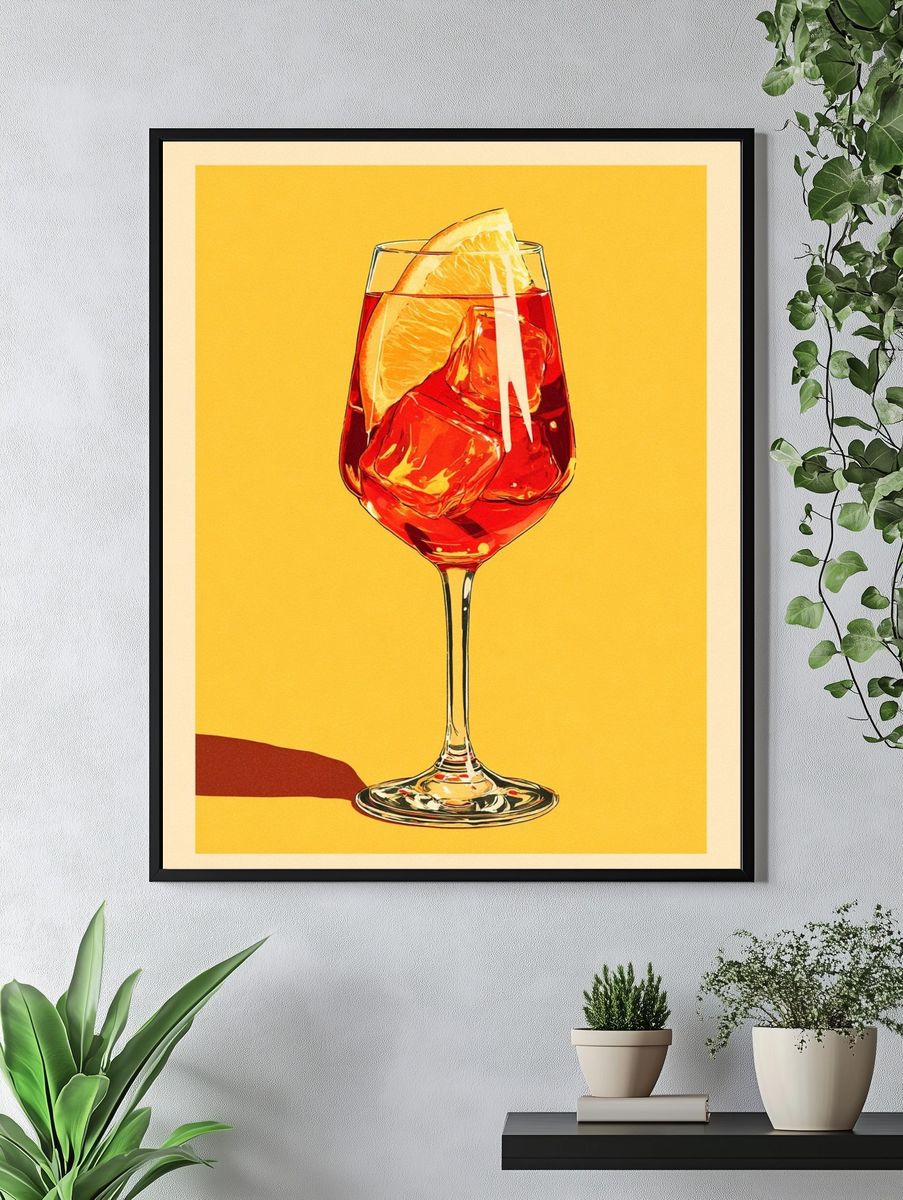Refreshing Cocktail — Illustration Print. — room view 4