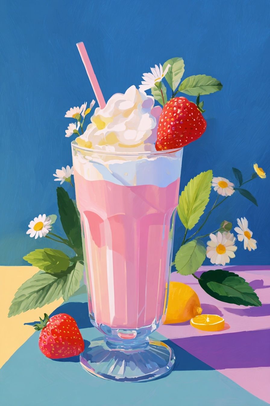 Strawberry Milkshake — Illustration Print. poster detail