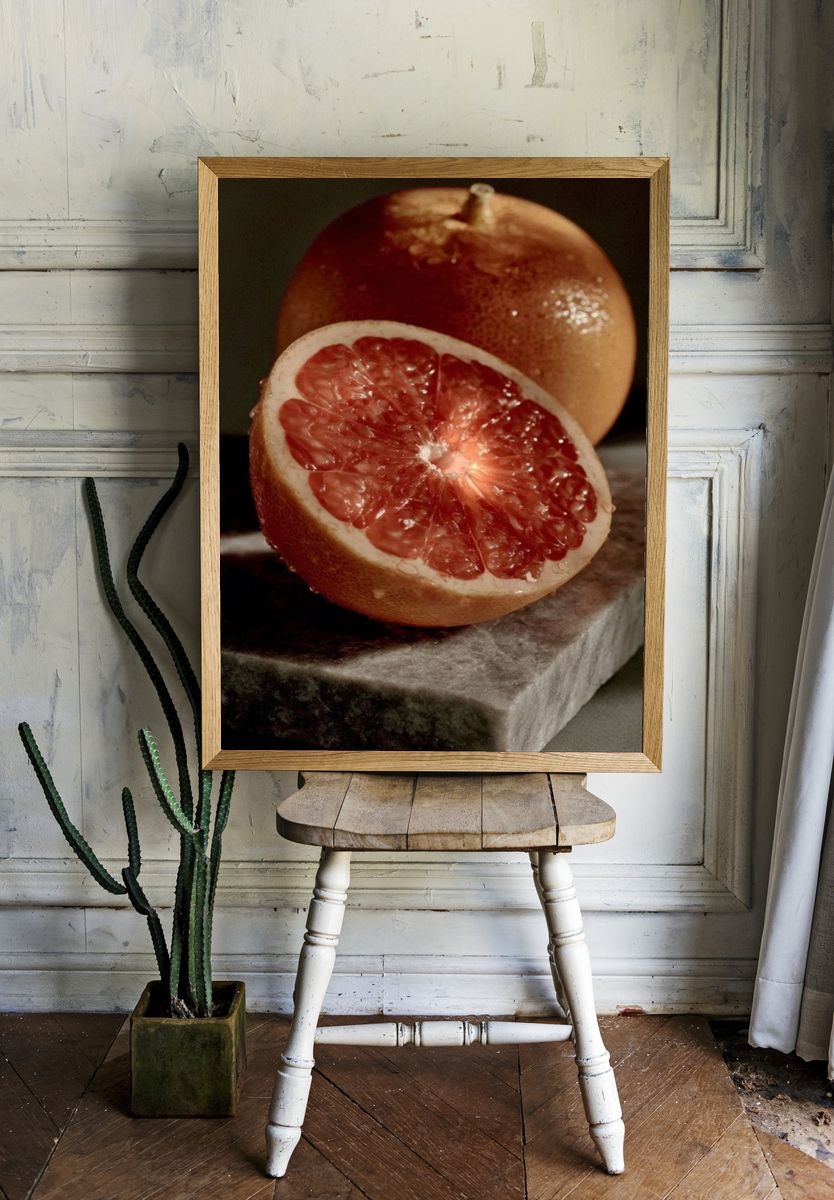 Grapefruit Still Life Poster. — room view 1