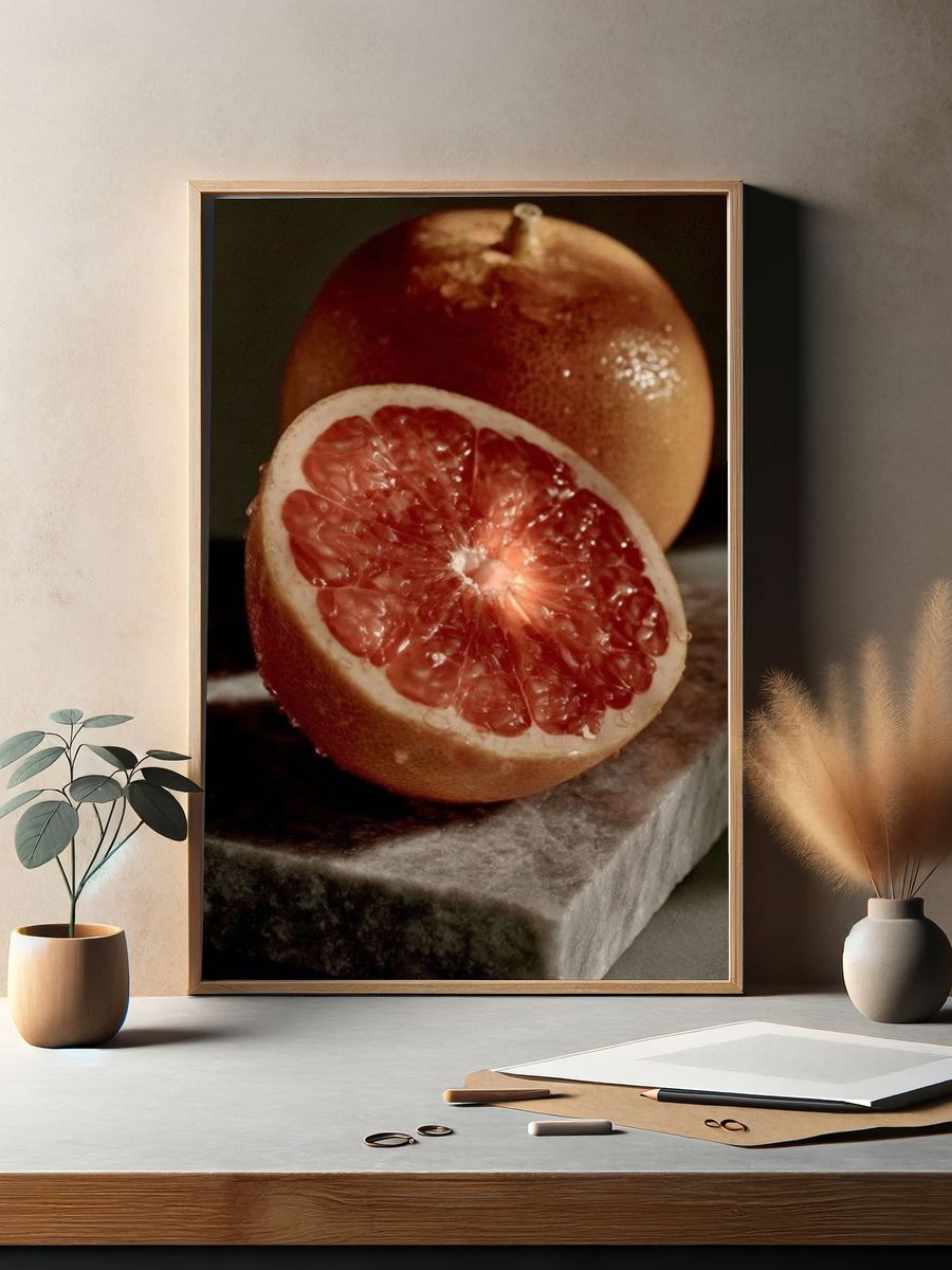 Grapefruit Still Life Poster. — room view 2
