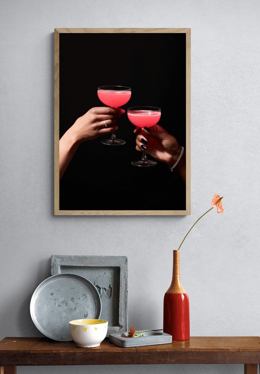 Cocktails Cheers — Food & Drink Print. — room view 3