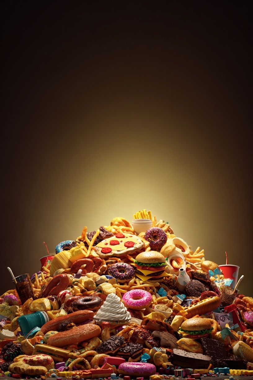 Food Mountain — Fun Print. poster — food-drink art