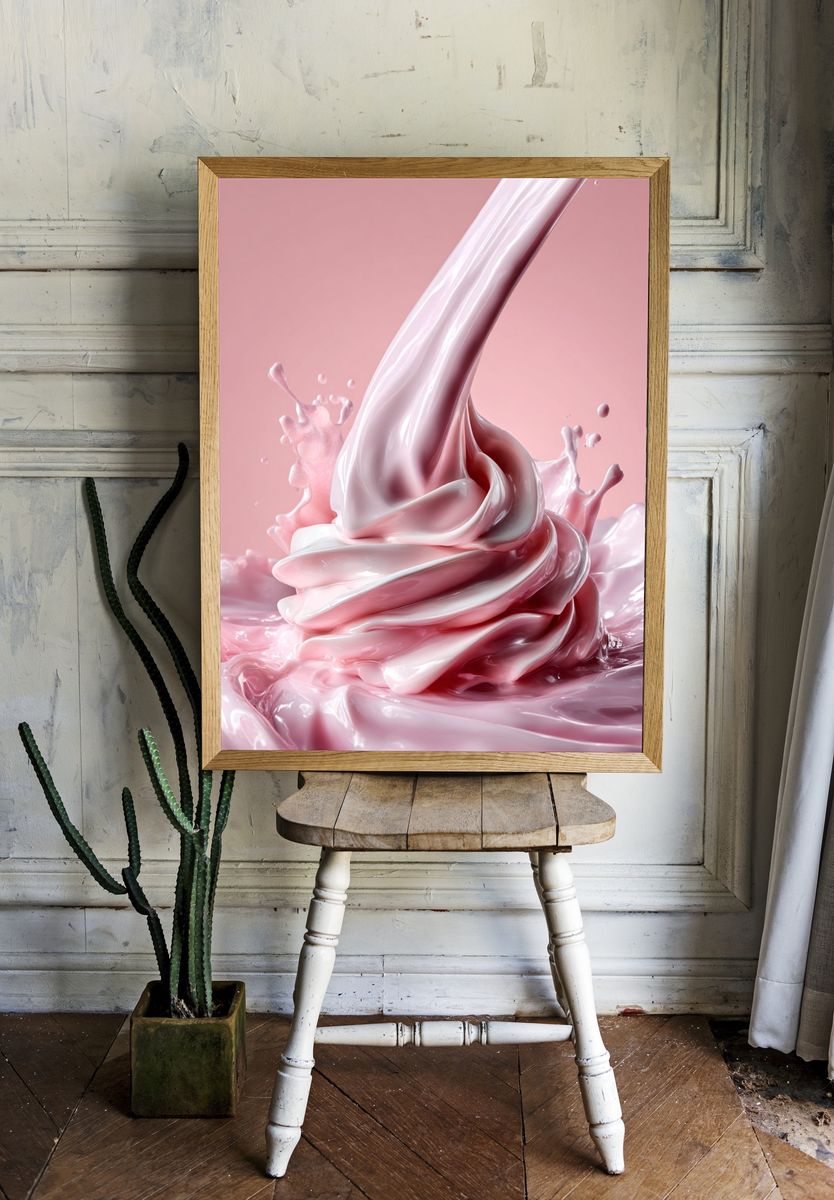 Pink Cream Splash — Photography Print room preview