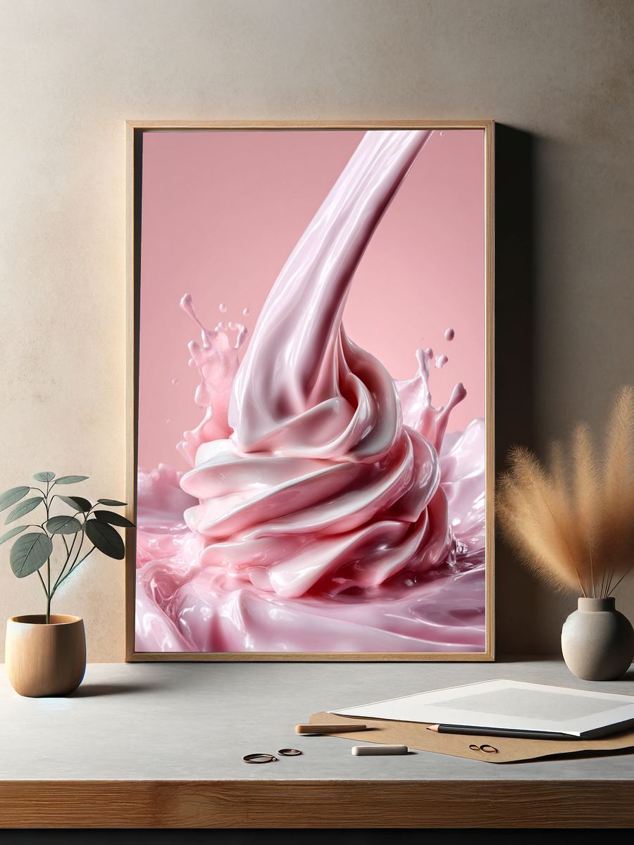 Pink Cream Splash — Photography Print. — room view 2