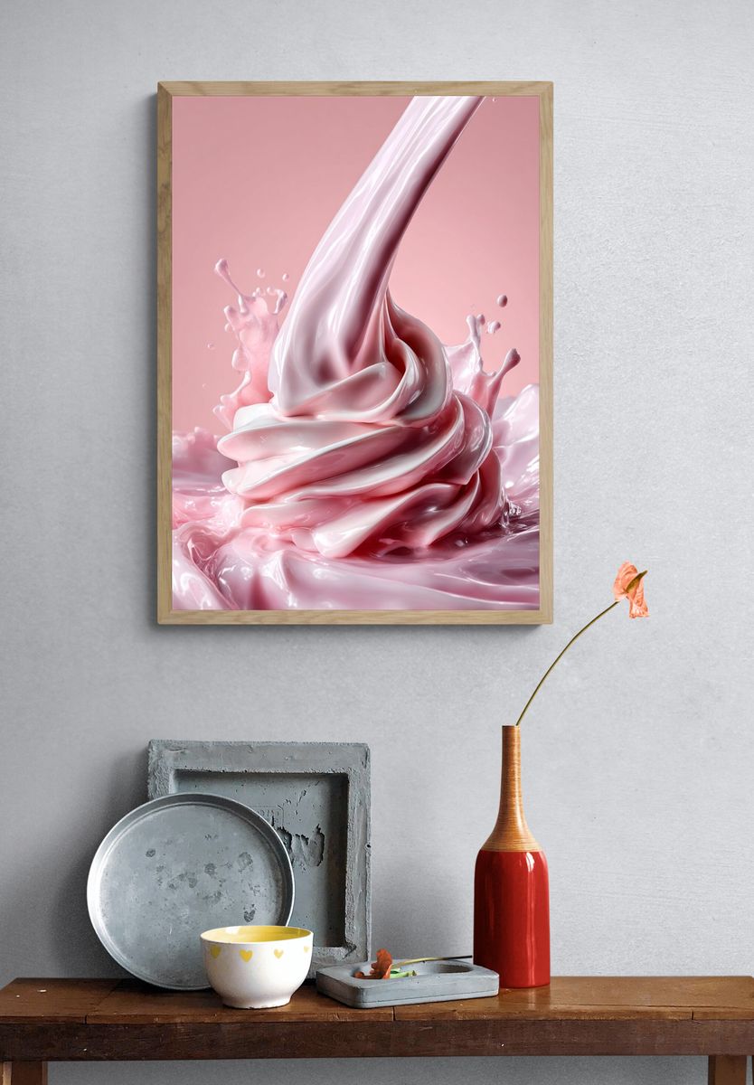 Pink Cream Splash — Photography Print. — room view 3