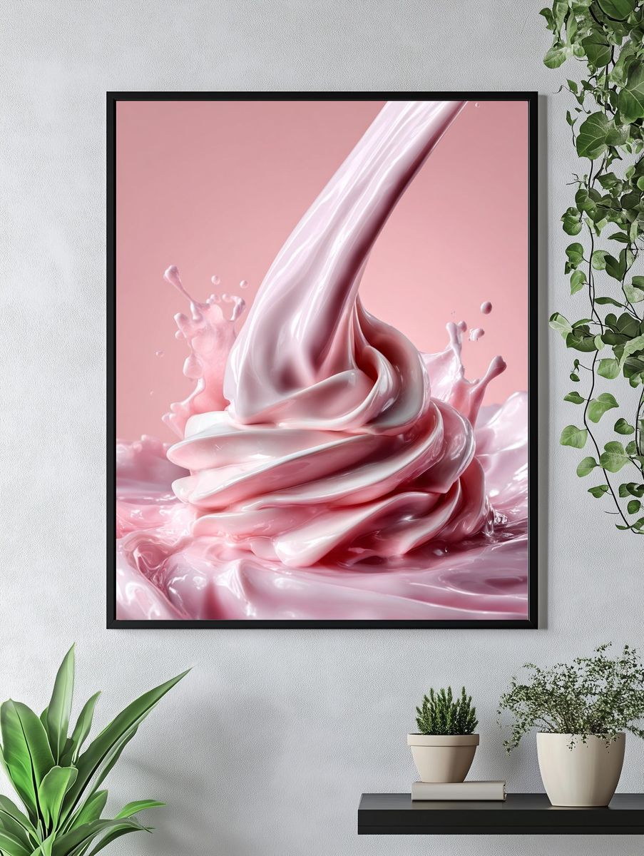 Pink Cream Splash — Photography Print. — room view 4