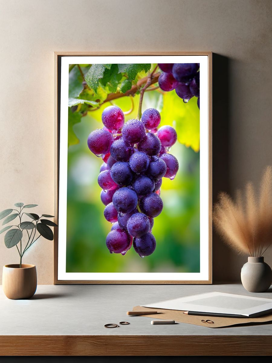 Fresh Grapes — Food Photography Print. — room view 2