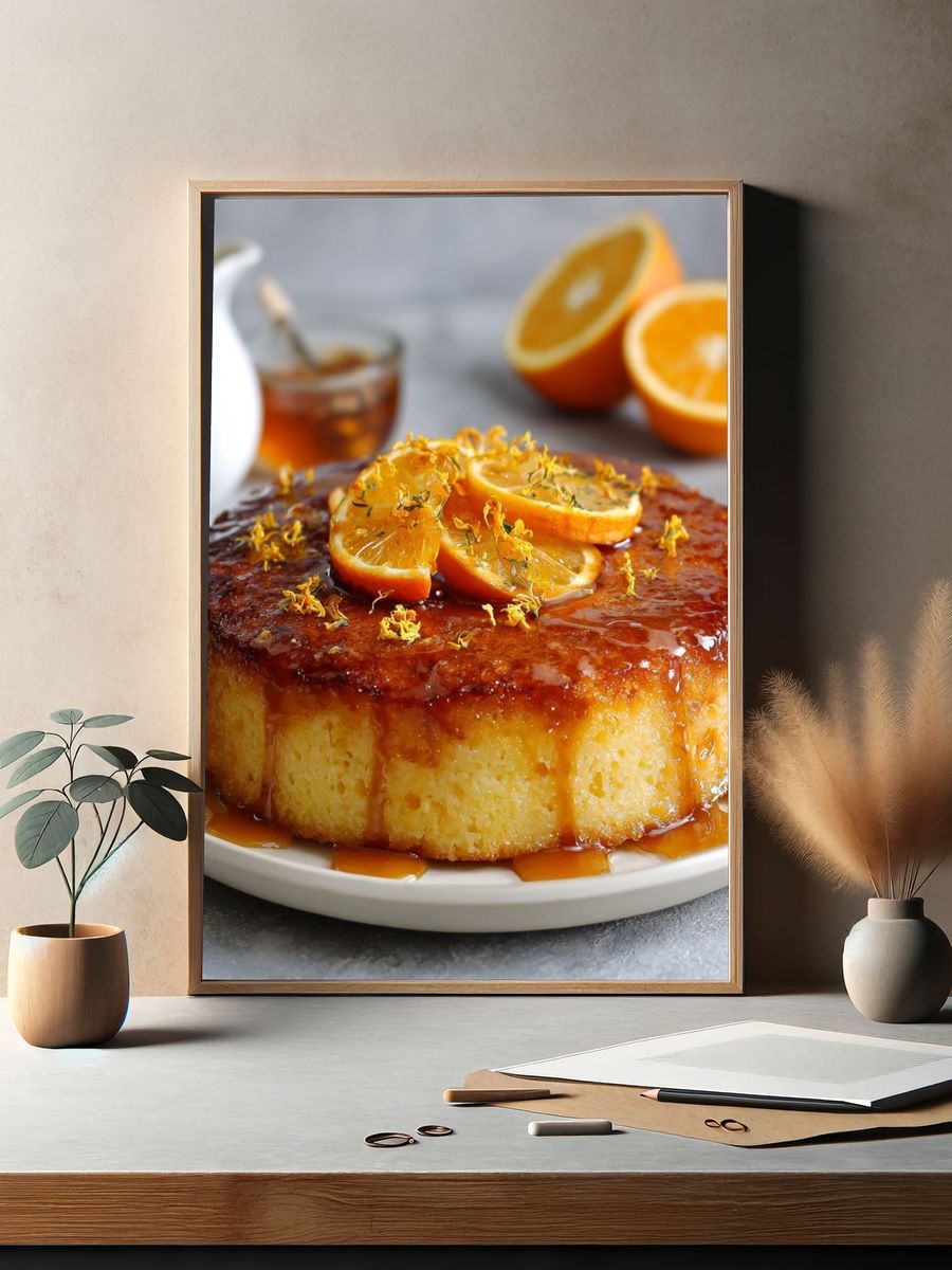 Delicious Orange Cake — Food Print. — room view 2