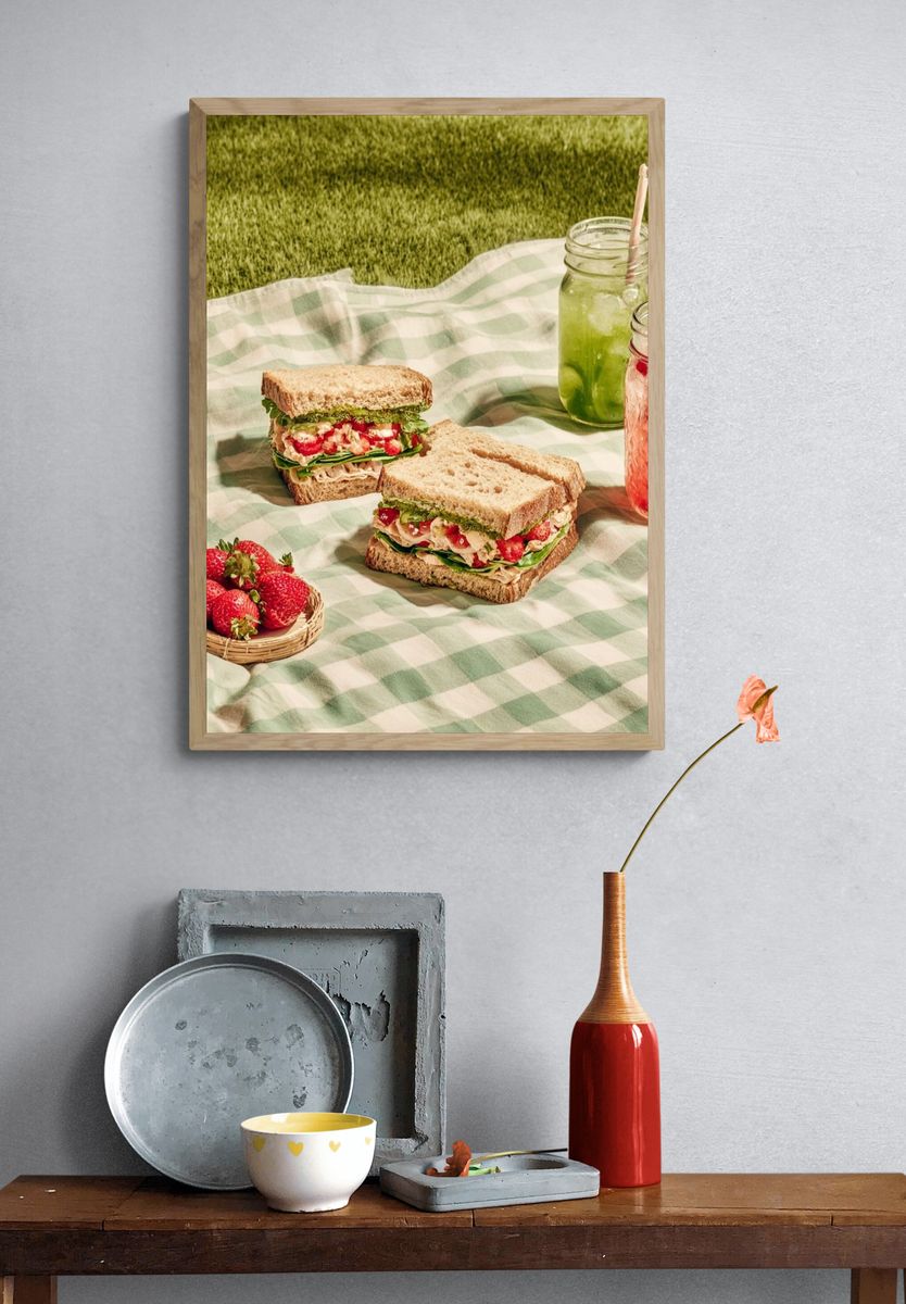 Delicious Sandwich and Drinks — Food Print. — room view 3