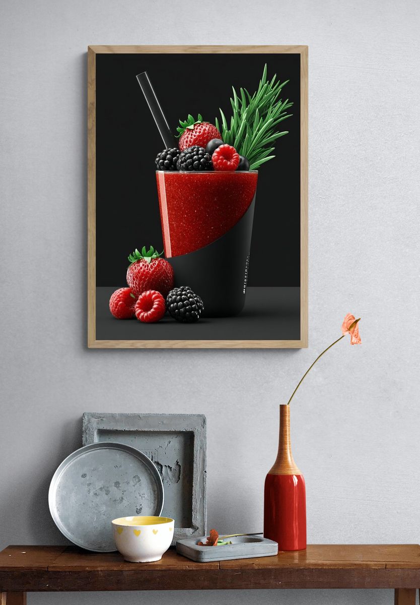 Berry Smoothie — Food-Drink Print. — room view 3
