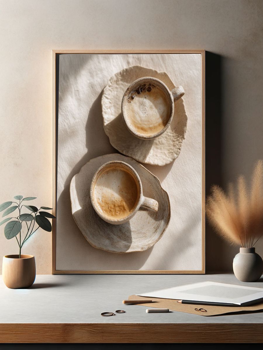Coffee Cups — Food & Drink Print. — room view 2