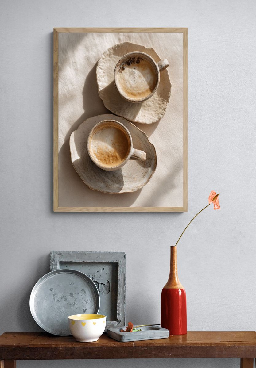 Coffee Cups — Food & Drink Print. — room view 3