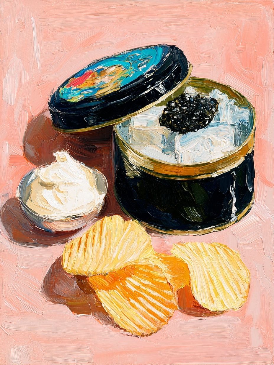 Caviar and Chips — Food Art Print. poster detail