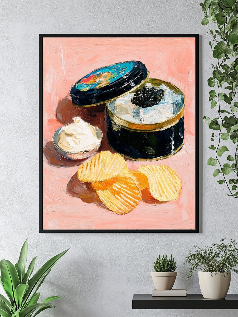 Caviar and Chips — Food Art Print. — room view 4