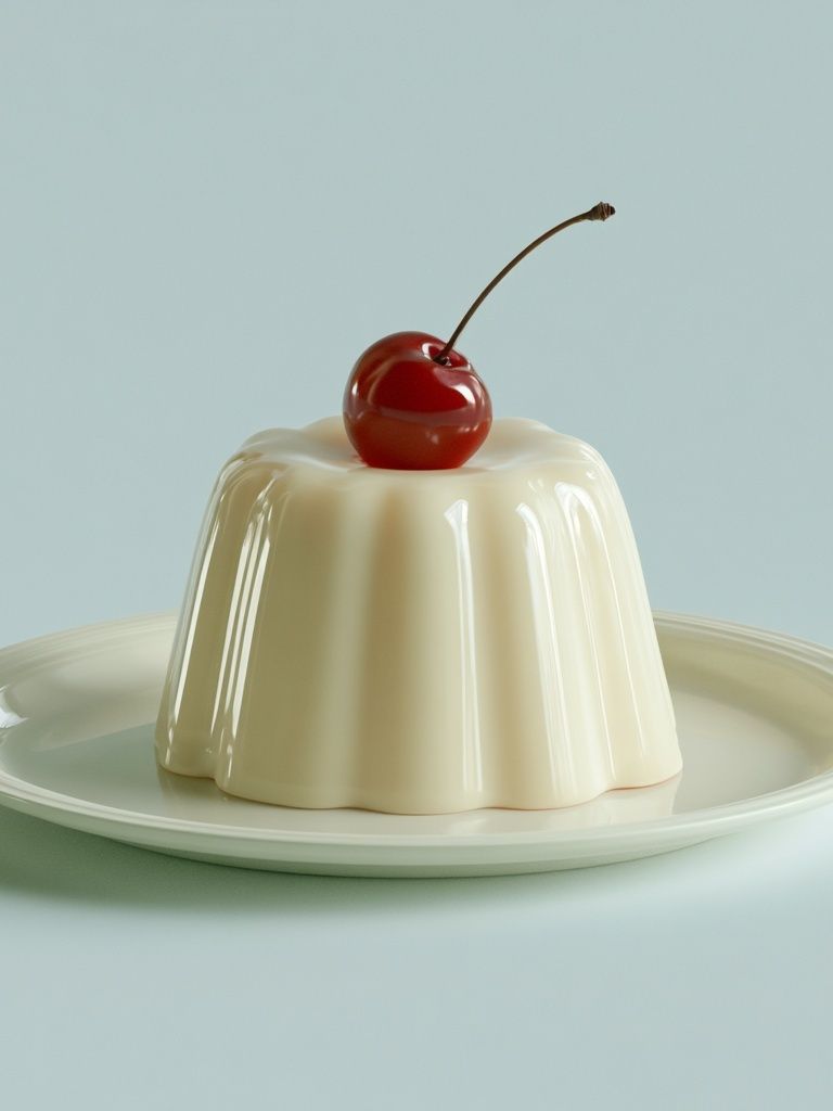 Cherry Panna Cotta Food Photography Poster. poster — photography art
