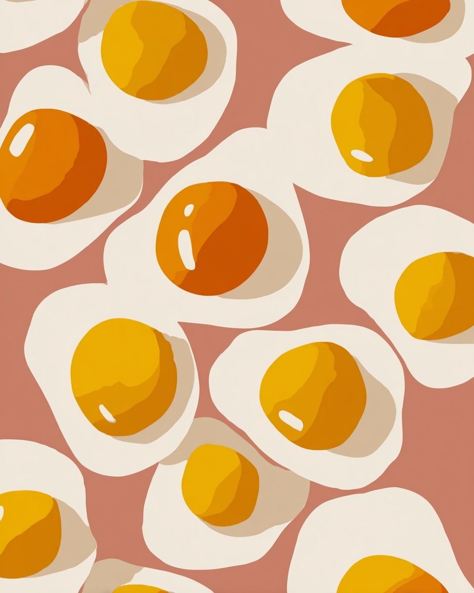 Sunny Side Up Eggs — Illustration Print. poster — food-drink art