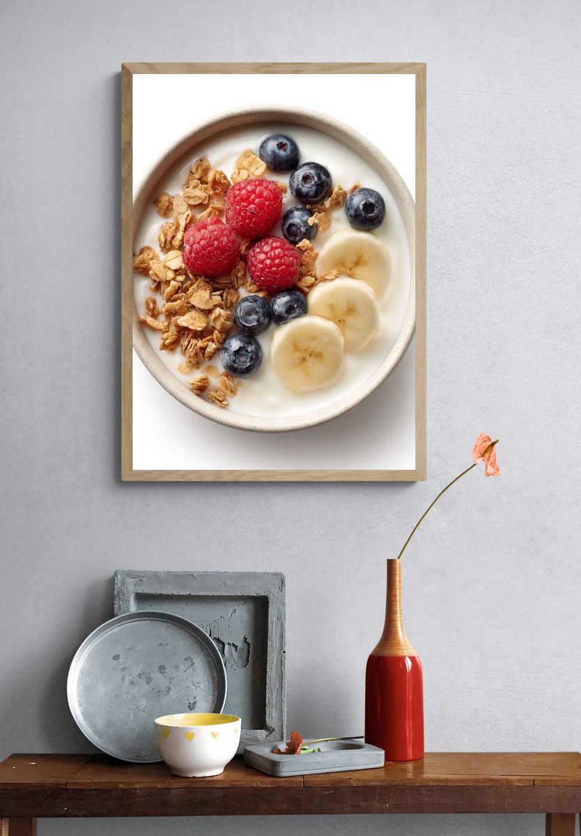 Yogurt Bowl with Berries and Granola — Food Print. — room view 3