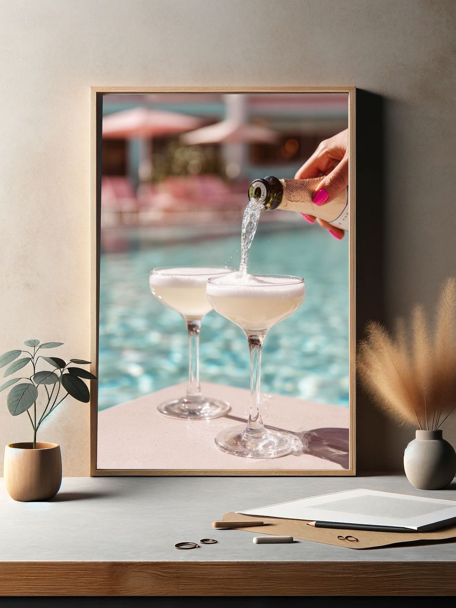 Refreshing Cocktails by the Pool — Photography Print. — room view 2