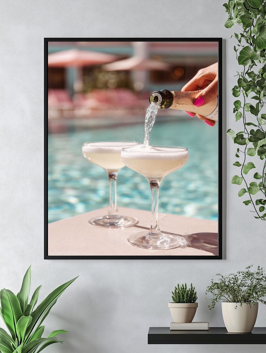 Refreshing Cocktails by the Pool — Photography Print. — room view 4