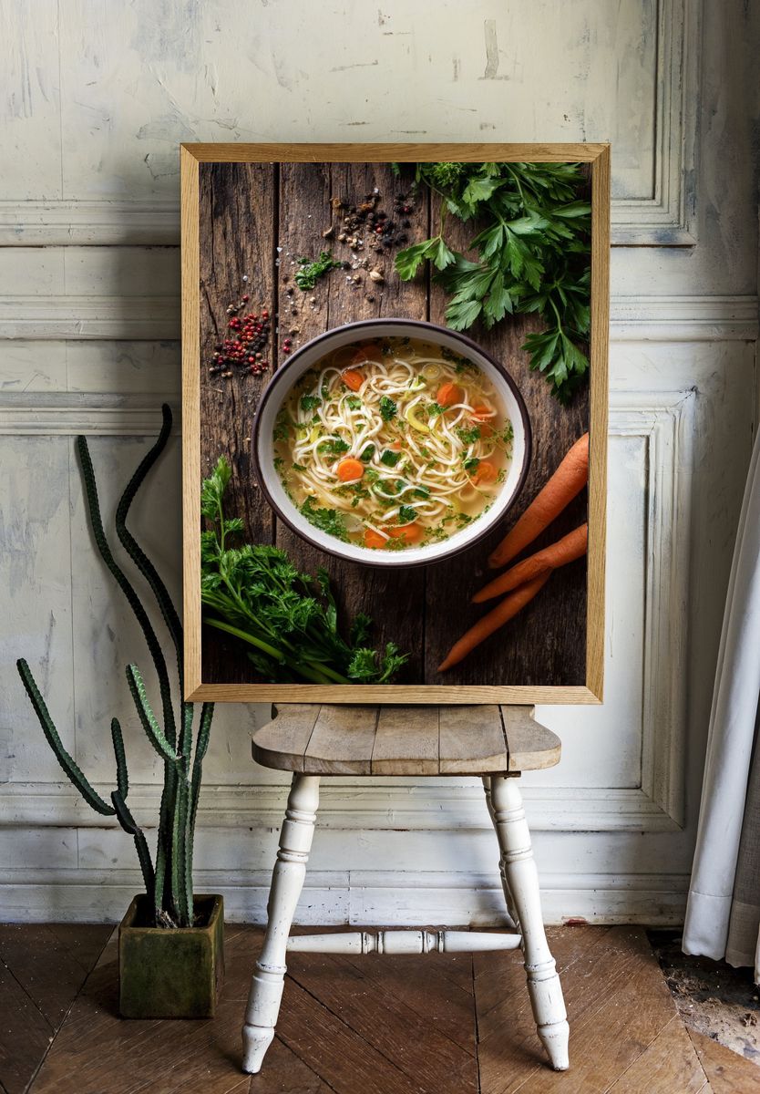 Delicious Chicken Noodle Soup — Food Print. room preview