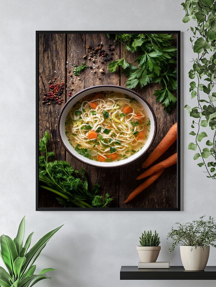 Delicious Chicken Noodle Soup — Food Print. — room view 4