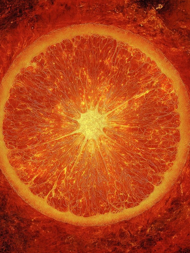 Vibrant Orange Slice — Food Art Print. poster detail