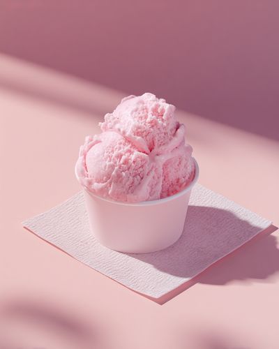 Pink Ice Cream Still Life Poster.