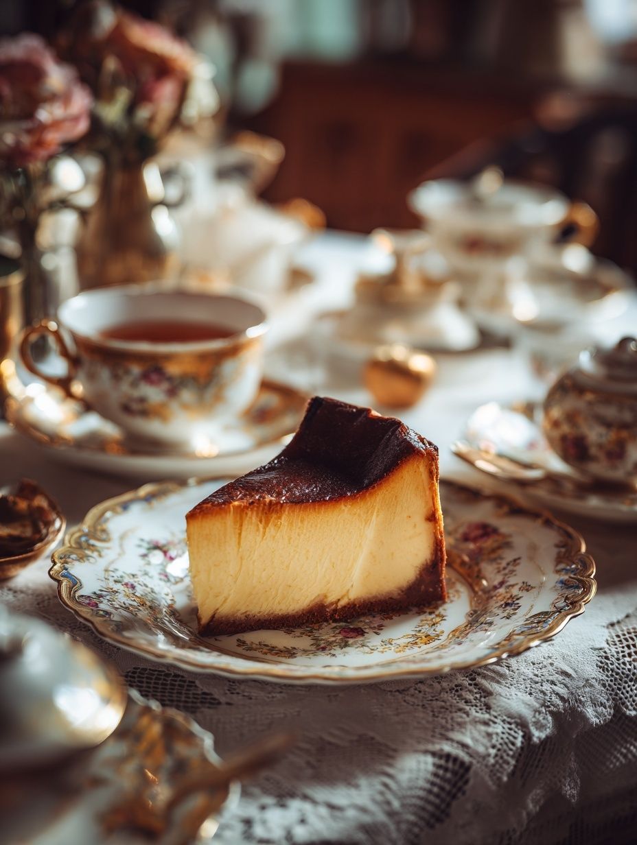 Cheesecake on Vintage Plate — Food Print. poster — food-drink art