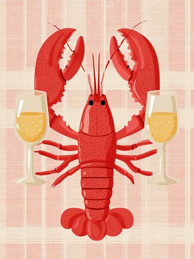 Lobster and Champagne — Food Art Print