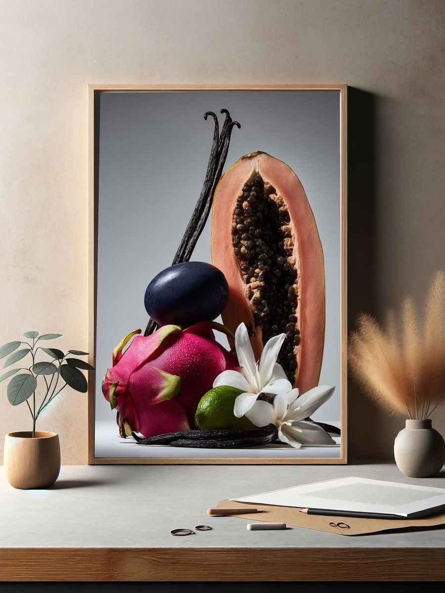 Tropical Fruits Still Life Poster. — room view 2