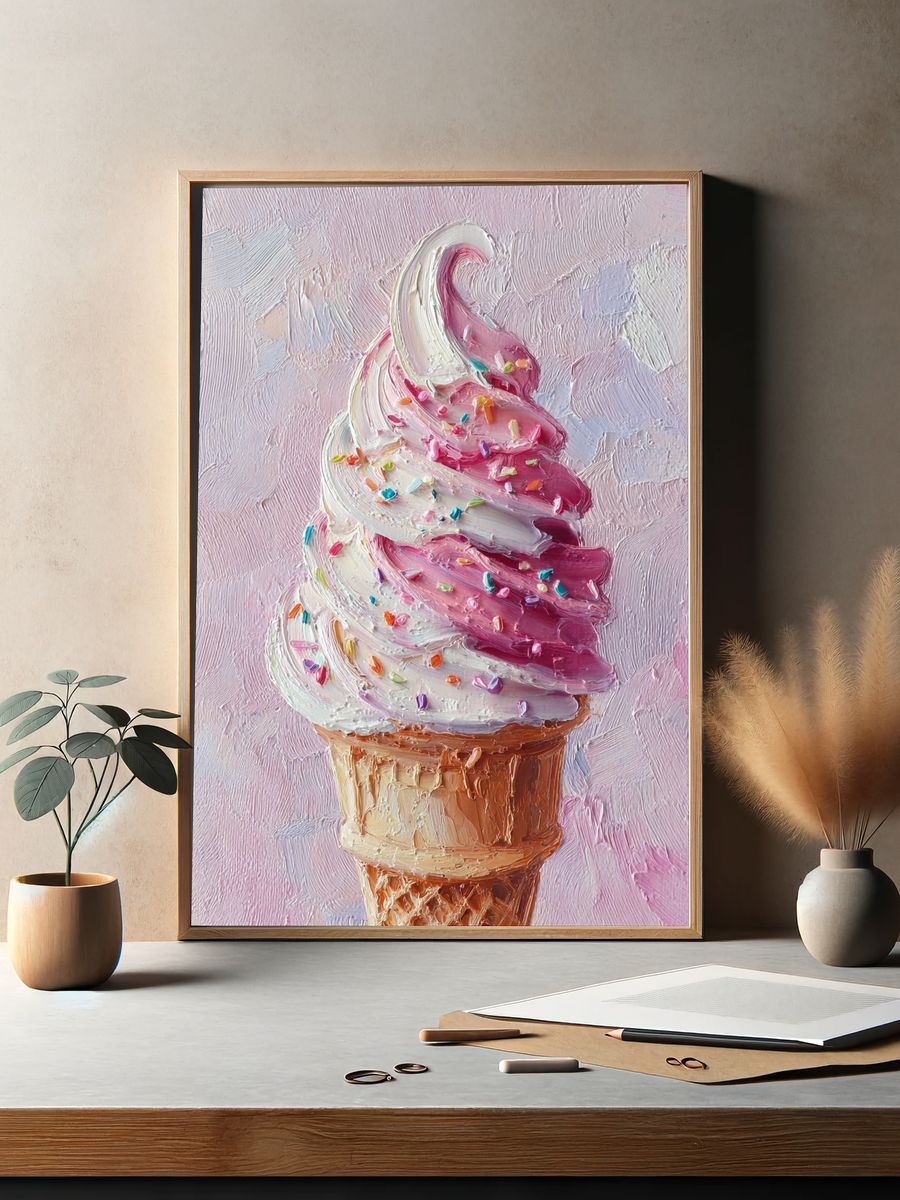 Ice Cream Cone — Art Print. — room view 2