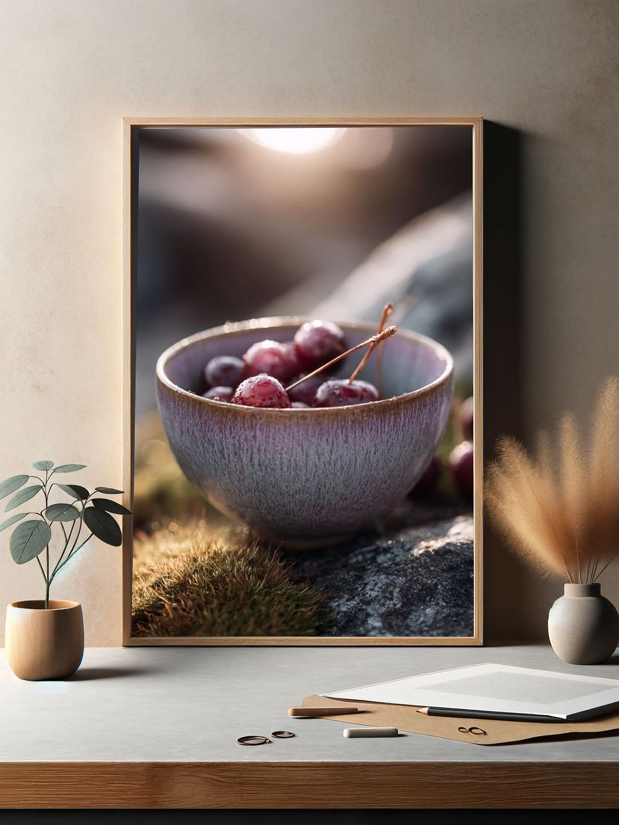 Fresh Grapes in Bowl — Food Print. — room view 2