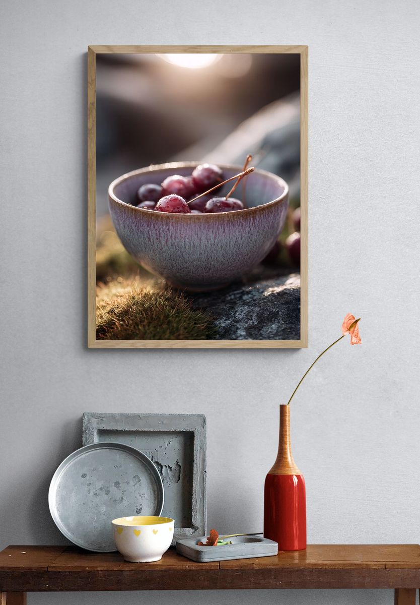 Fresh Grapes in Bowl — Food Print. — room view 3