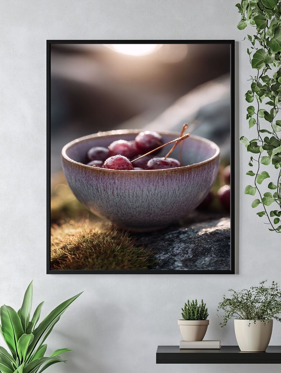 Fresh Grapes in Bowl — Food Print. — room view 4