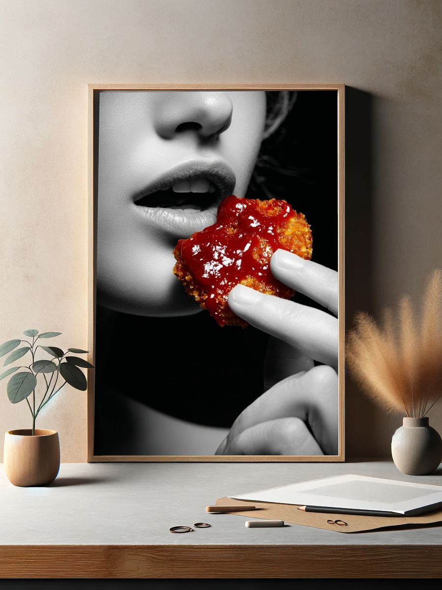 Crispy Chicken Nugget with Ketchup — Photography Print. — room view 2