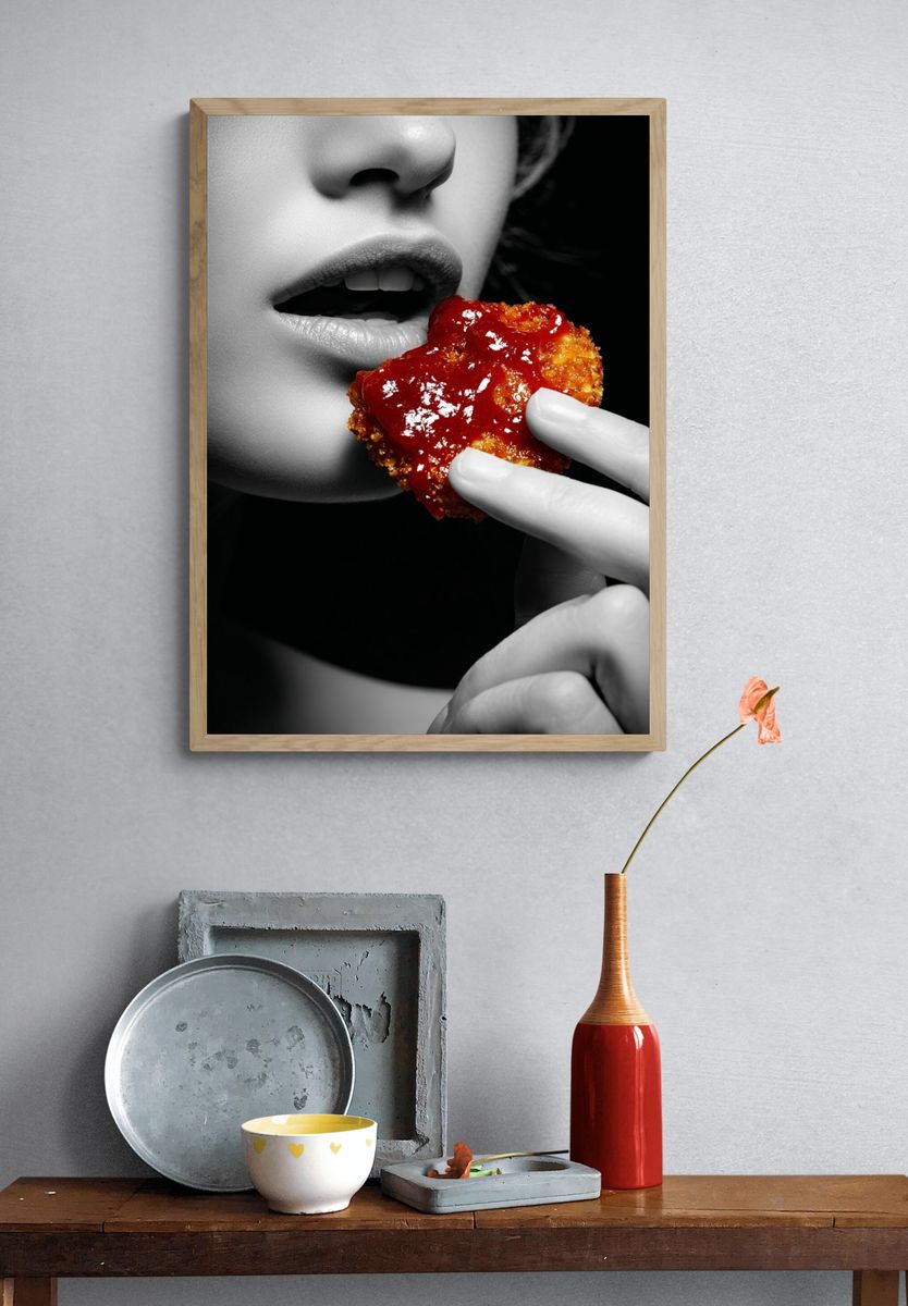 Crispy Chicken Nugget with Ketchup — Photography Print. — room view 3