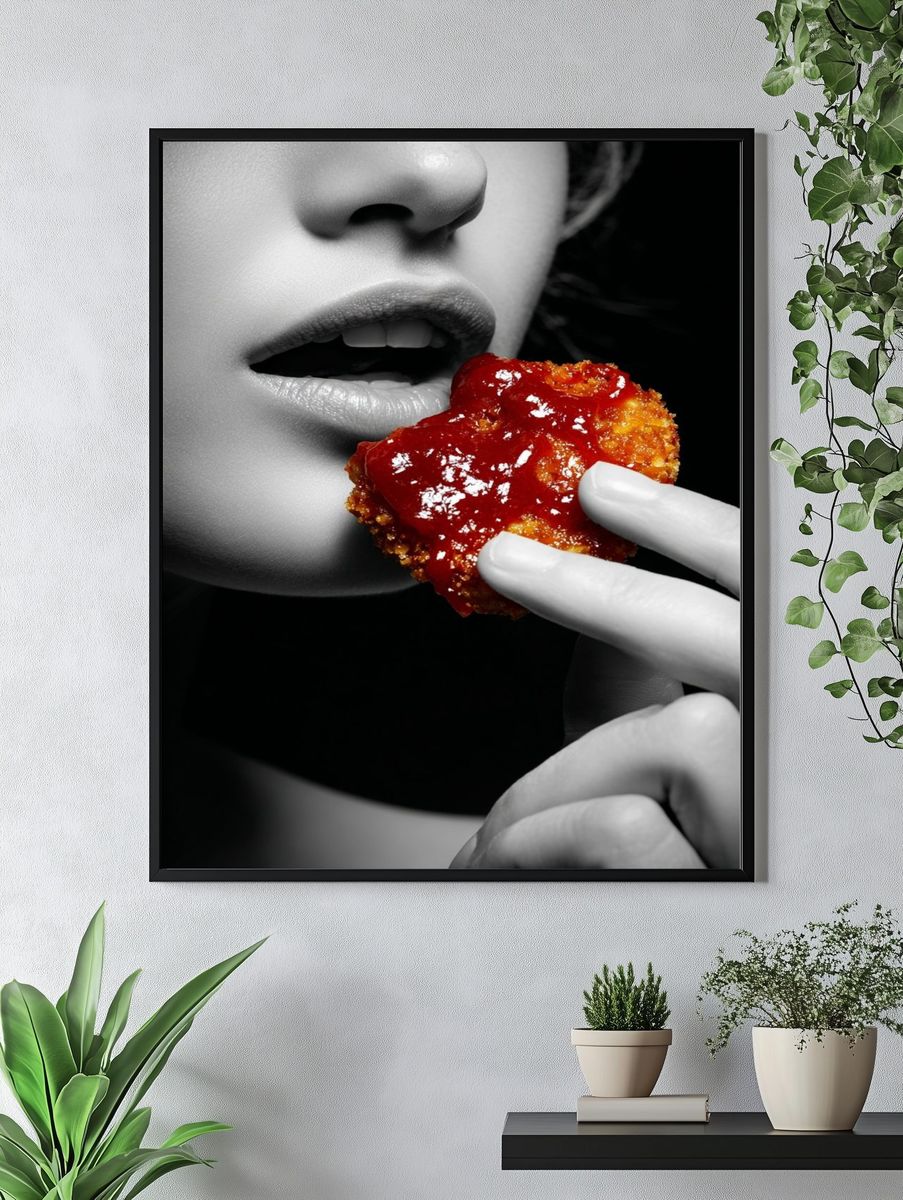 Crispy Chicken Nugget with Ketchup — Photography Print. — room view 4