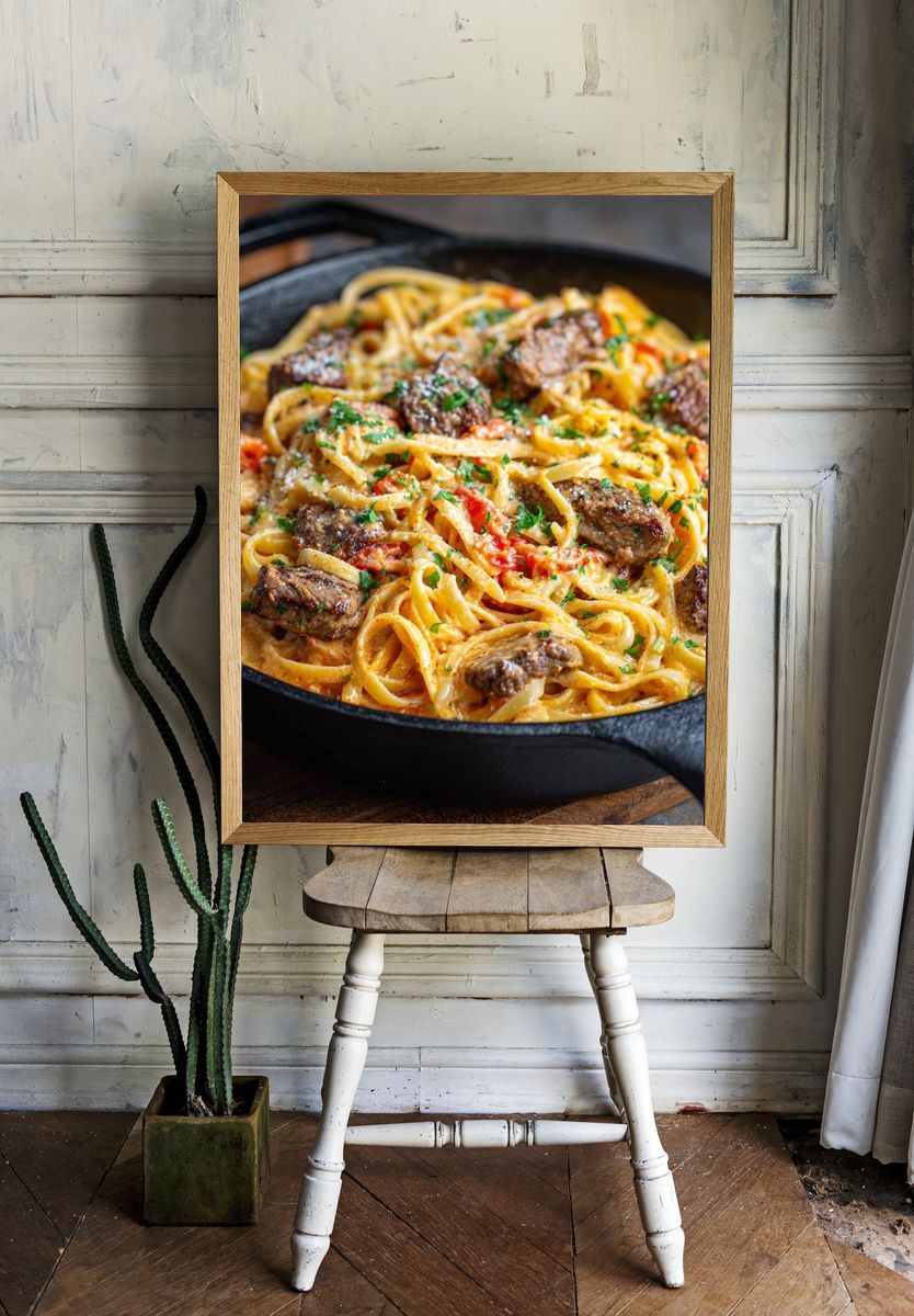 Creamy Beef Fettuccine — Food Print. — room view 1