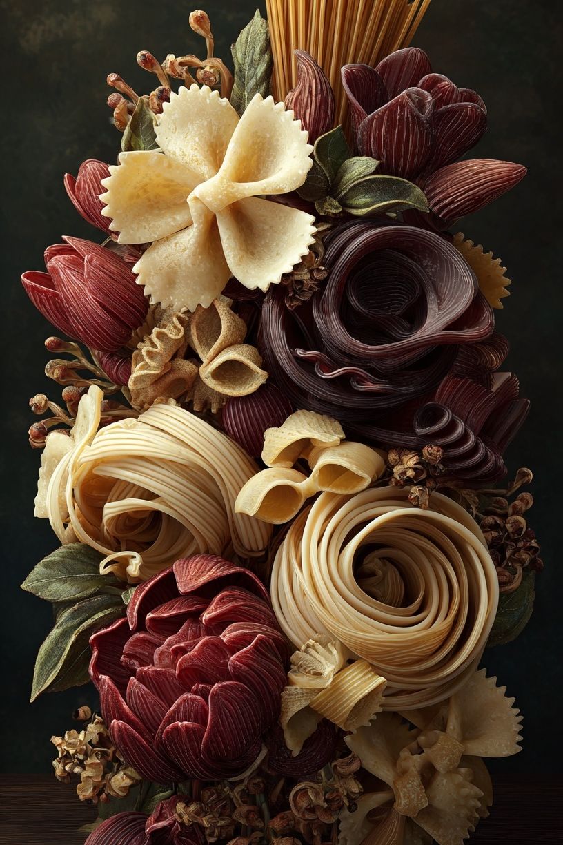 Pasta Bouquet — Food Art Print. poster — food-drink art
