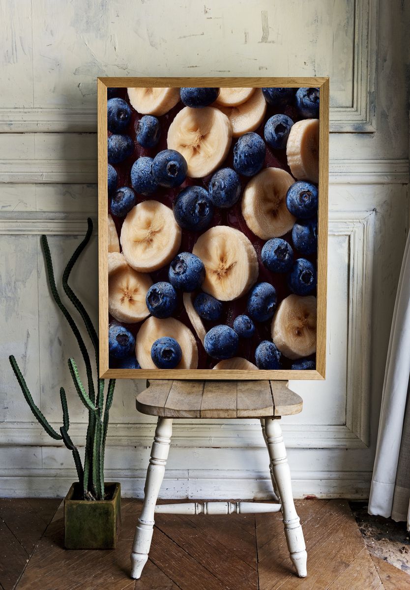 Banana and Blueberry Food Print. — room view 1